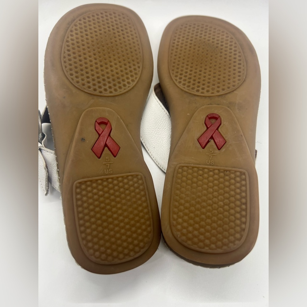 Soul of Africa White Leather Thong Sandals Size 7 Buckle Strap Handstitched - Picture 8 of 9